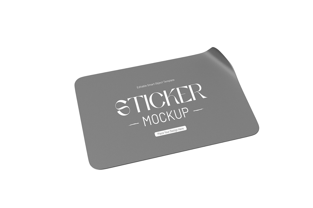 Rectangle Sticker Mockup Template