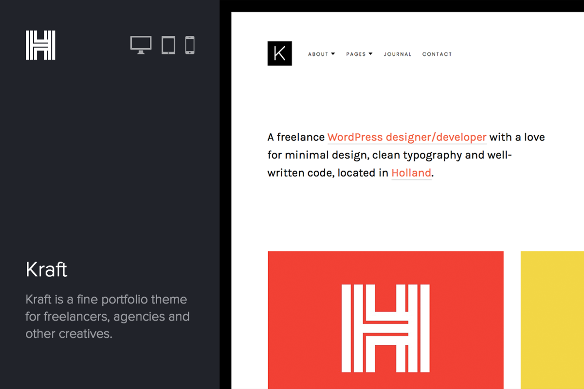 Kraft - Portfolio WordPres Theme, a WordPress Template by HammerThemes