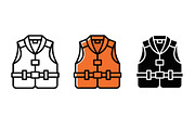 Life Jacket Vector Icon Set, an Object Graphic by Artonix (Thumbnail 2 of 3)