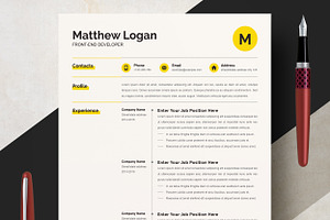 Minimal Yellow Resume/CV Template