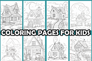 Cute Cottage Coloring Pages For Kids, an Animal Illustration by martinblan (Thumbnail 3 of 4)