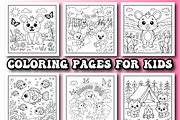 Cute Animal Coloring Pages For Kids, an Animal Illustration by Printable Design Store (Thumbnail 3 of 4)