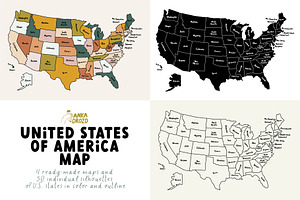 United States of America Map, an Education Illustration by AnkaDrozd