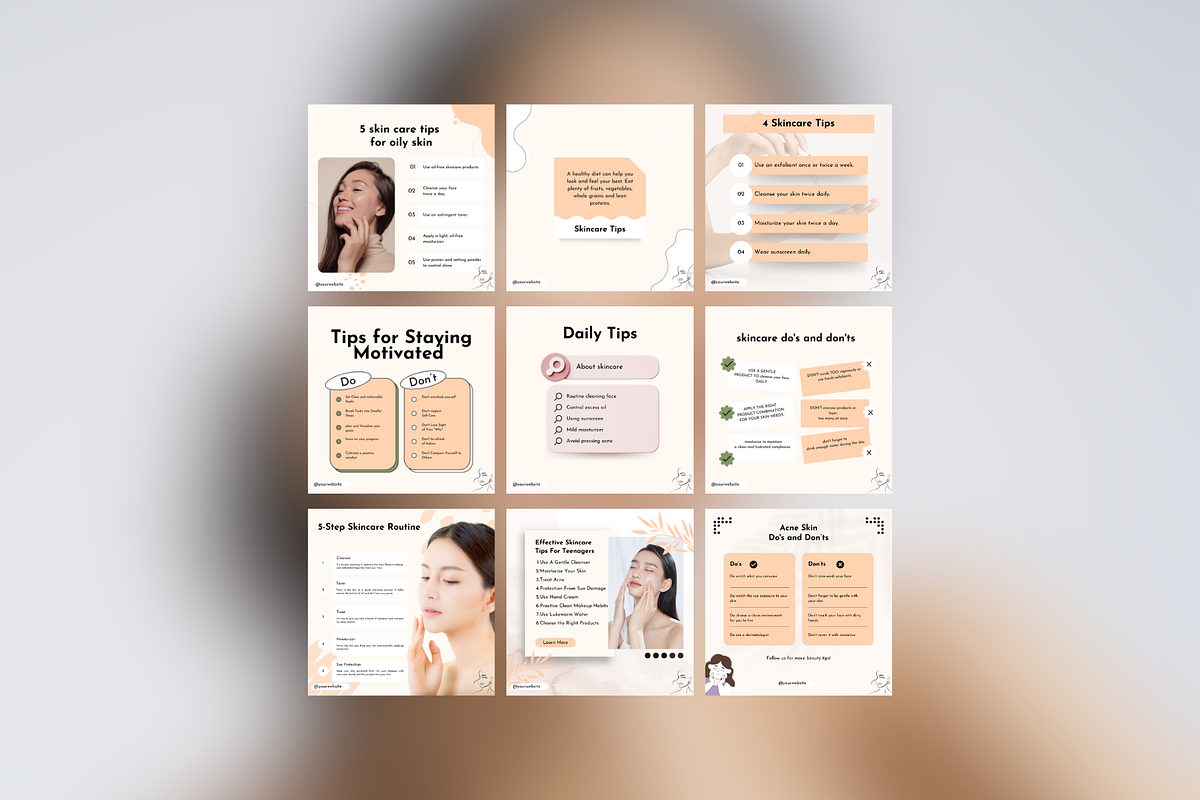 50 Skincare Instagram Templates, a Social Media Template by Adored Templates (Photo 2 of 10)