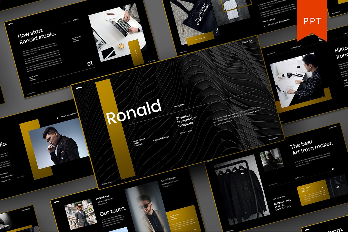 Ronald – Business PowerPoint, a Presentation Template by Dens Creative Studio (Photo 1 of 5)