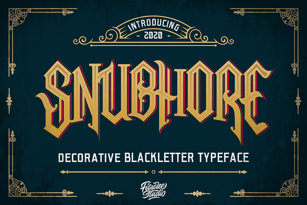Snubhore - Gothic Typeface, a Blackletter Font by figuree studio (Photo 1 of 10)