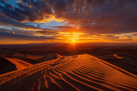 As the sun sets, golden rays illumin, a Photo by Tanuart