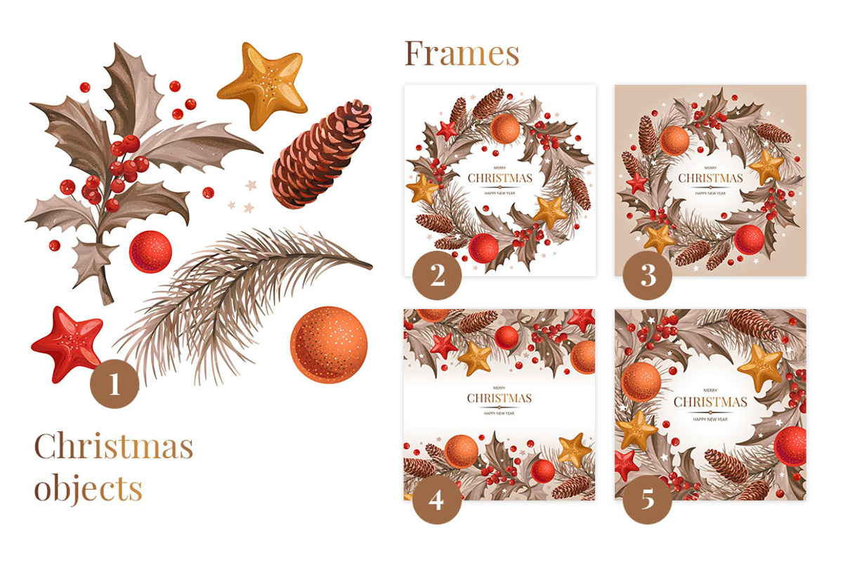 Christmas Set 2, a Background Graphic by Yulia Ogneva (Photo 2 of 7)