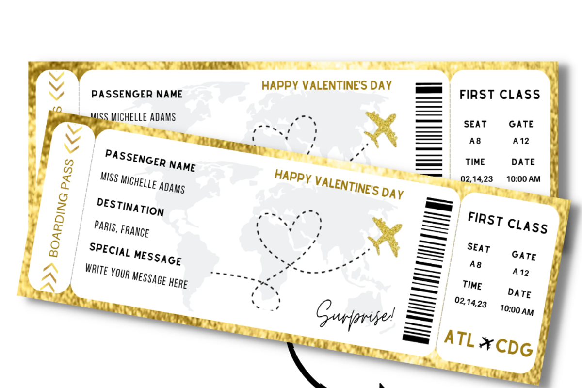 Boarding Pass for Valentine's Day, a Card Template by YasdeyDesigns (Photo 2 of 9)