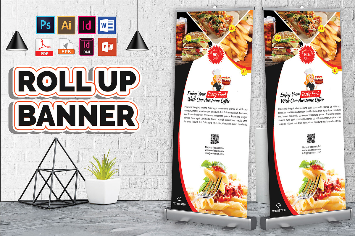 Restaurant Roll Up Banner Vol-01, a Flyer Template by Imagine Design Studio (Photo 1 of 4)
