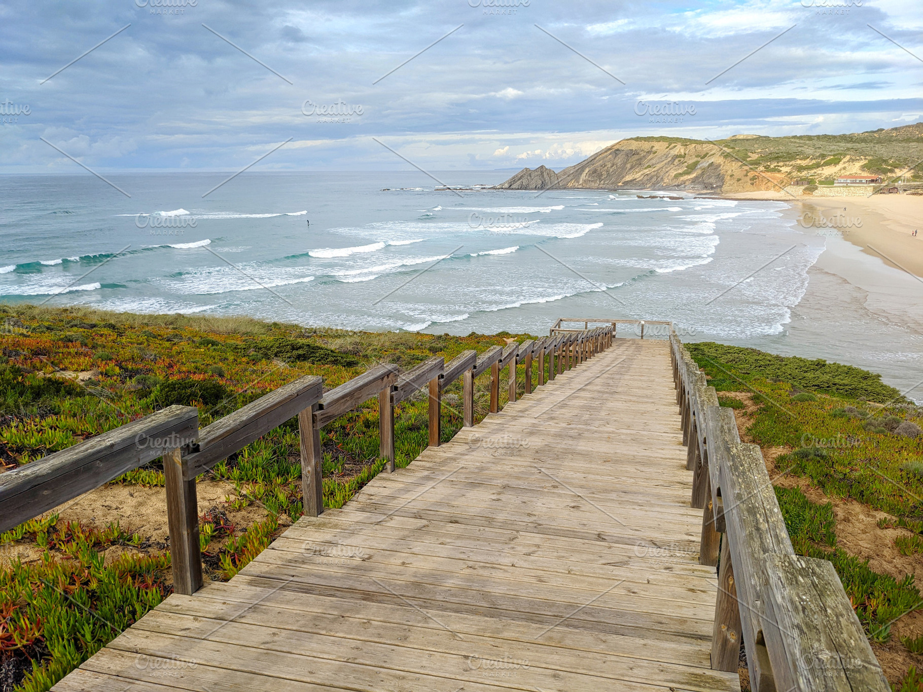 Stairs ocean beach Alentejo Portugal, a Nature Photo by joyt