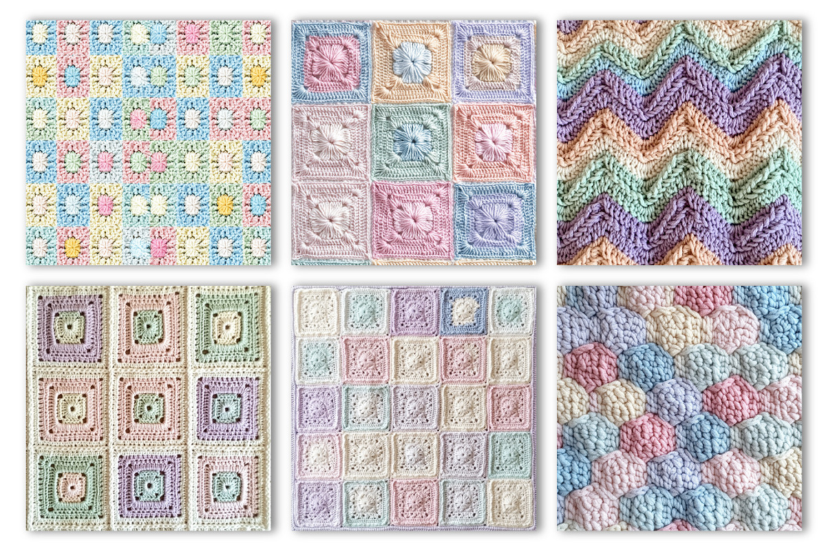 Pastel Throw Blanket Knitted Pattern, a Pattern Graphic by CreationArt (Photo 3 of 6)