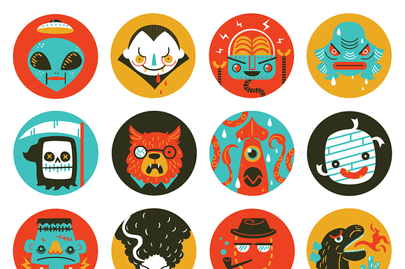 16 Vector Monster Objects preview 6