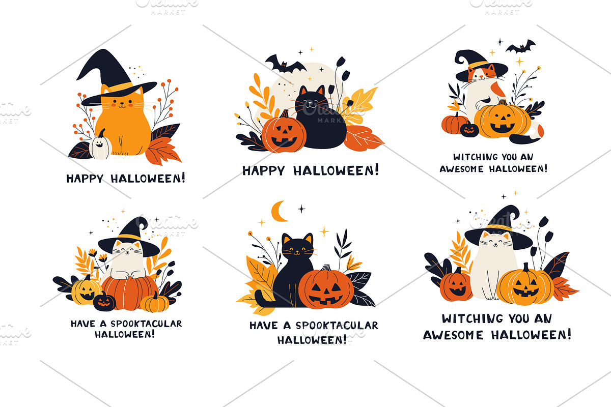 Halloween Cat Clipart & Illustration, an Animal Illustration by VasilkovS (Photo 2 of 2)