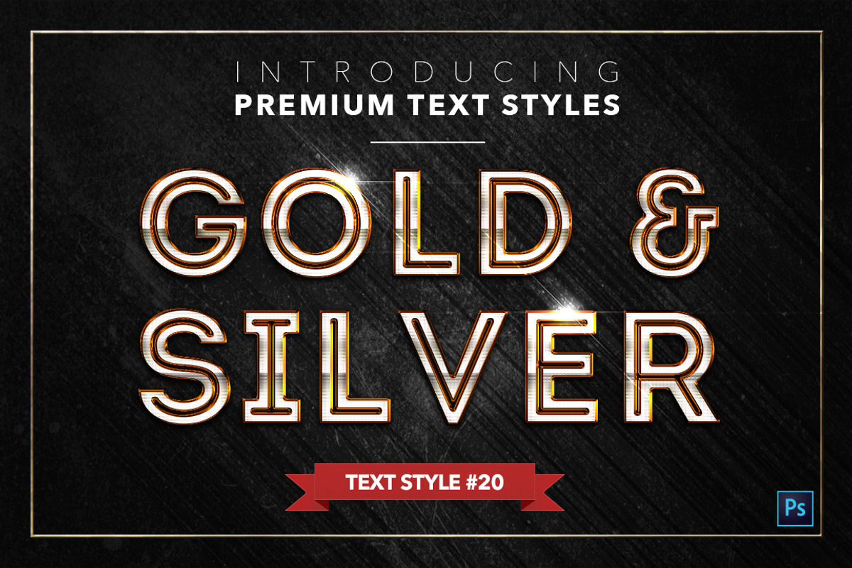 Gold & Silver #2 - 20 Text Styles, a Layer Style Add-On by Jonas Stensgaard (Photo 21 of 23)