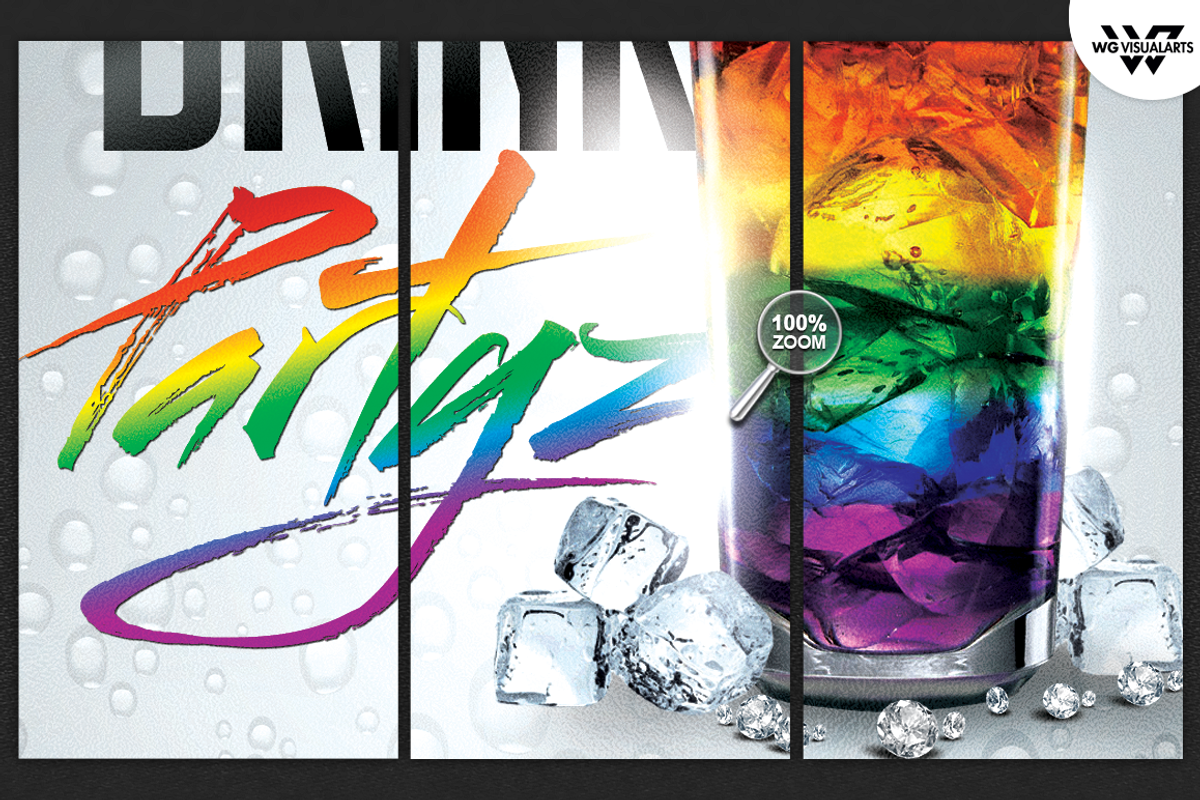 DRINK PARTY Flyer Template, a Flyer Template by WG DESIGN (Photo 3 of 3)