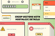 Retro Window UI Elements Set, a Technology Illustration by Invisual Studio (Thumbnail 3 of 9)