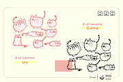 Cat Illustrations Hand-Drawn Kawaii, an Animal Illustration by Peg Design (Thumbnail 2 of 6)