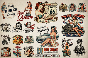 Retro Pin-Up Sublimation Bundle, an Object Graphic by GlitterCraft