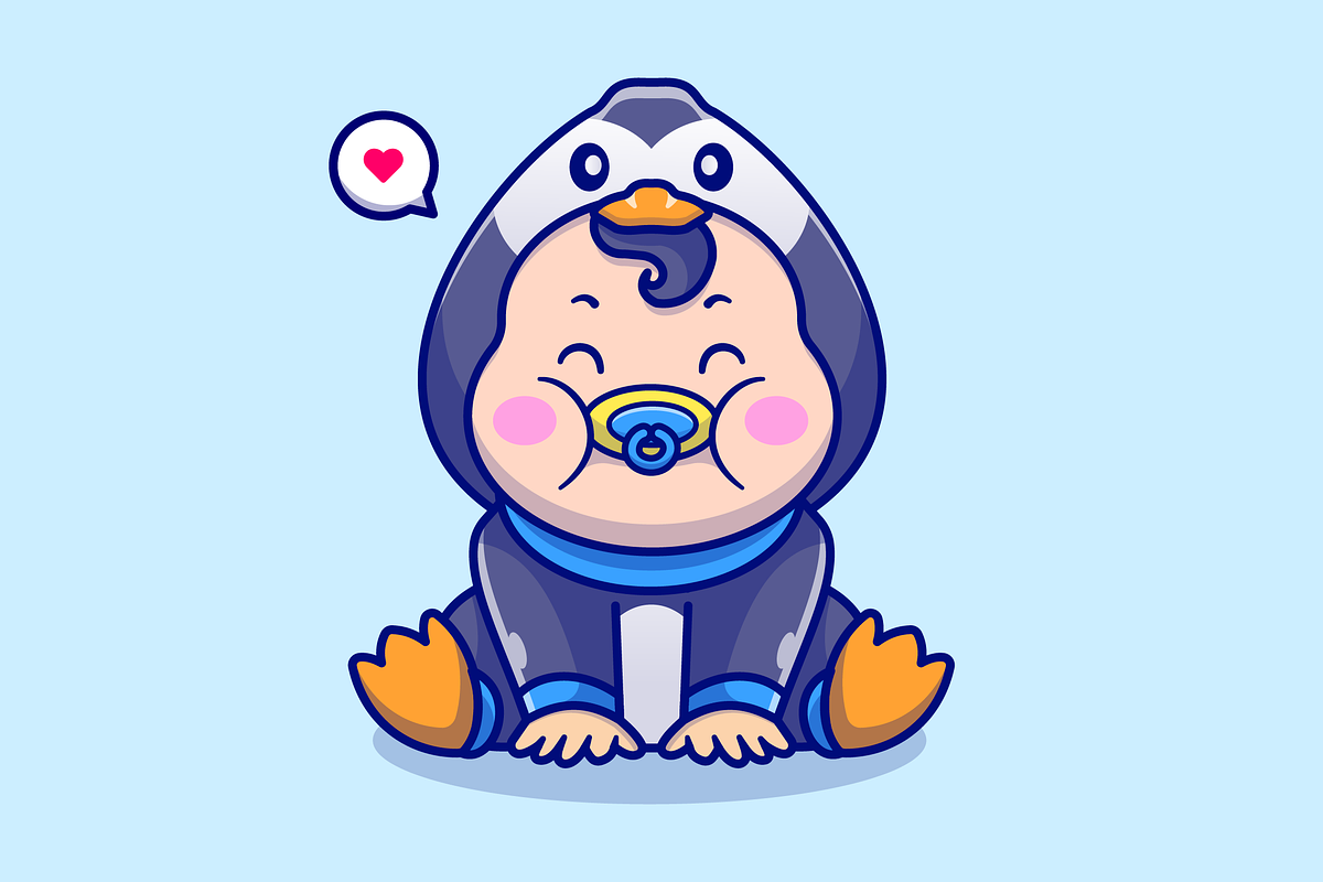 Cute Baby Wearing Penguin Costume, a Person Illustration by Catalyst Labs (Photo 1 of 3)