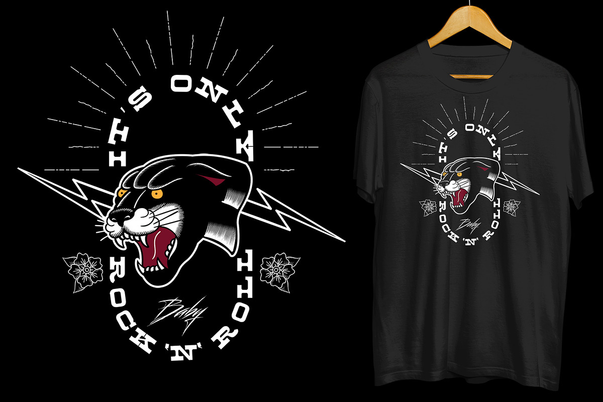 Black panther old School design, an Education Illustration by Goularte Design (Photo 1 of 3)