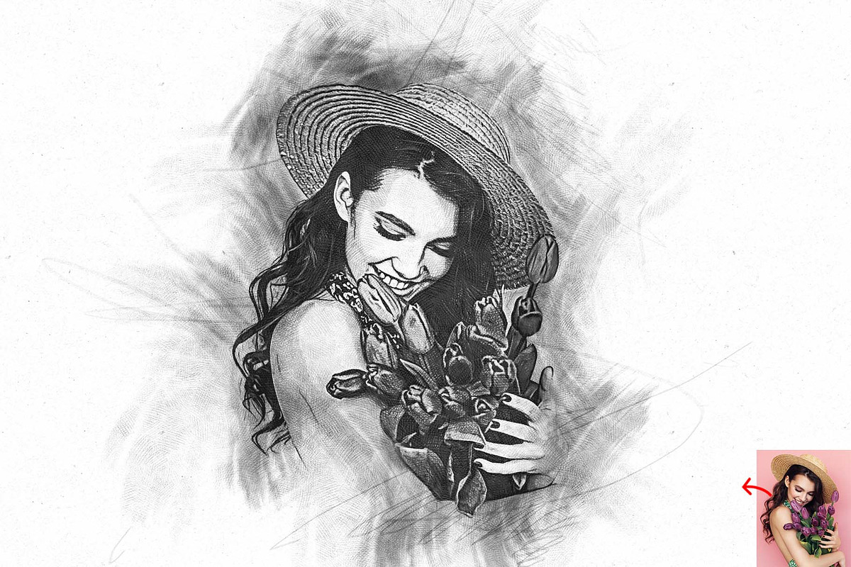 Sketch Drawing Photoshop Action, an Action Add-On by MRI STUDIO (Photo 2 of 12)
