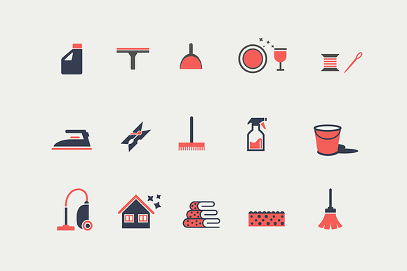 15 Housekeeping and Cleaning Icons preview 5