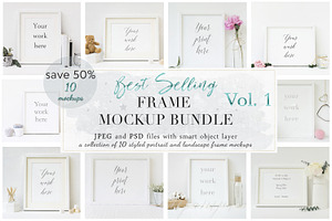Photo mockup frame bundle - x10