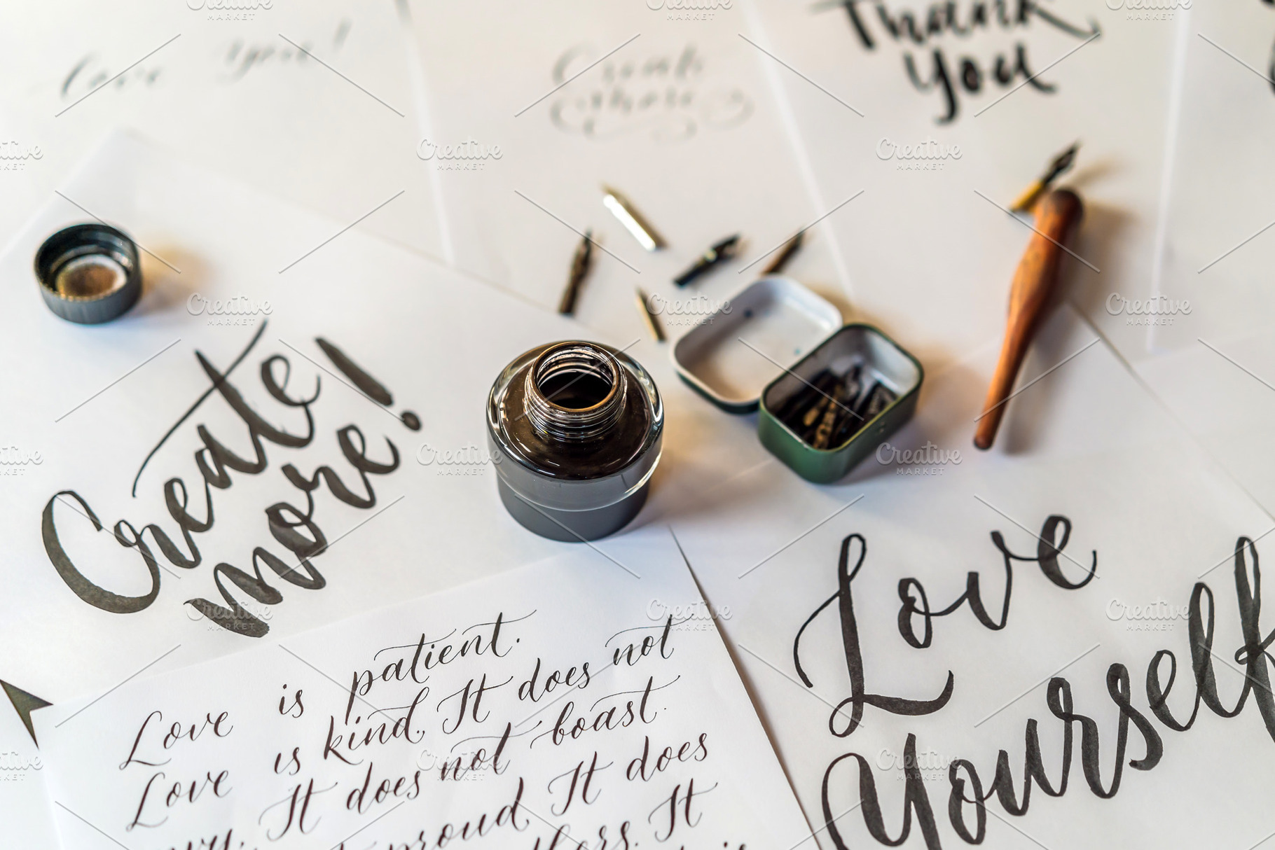 Paper ink calligraphy pens and containing calligraphy, pen, and paper, an Abstract Photo by Elizaveta Galitskaya