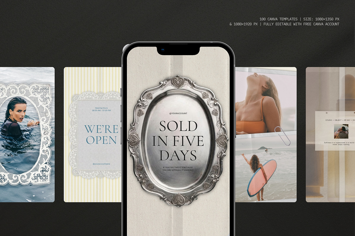 Nostalgic Beach Instagram Templates, a Social Media Template by Pani Temp. (Photo 12 of 16)