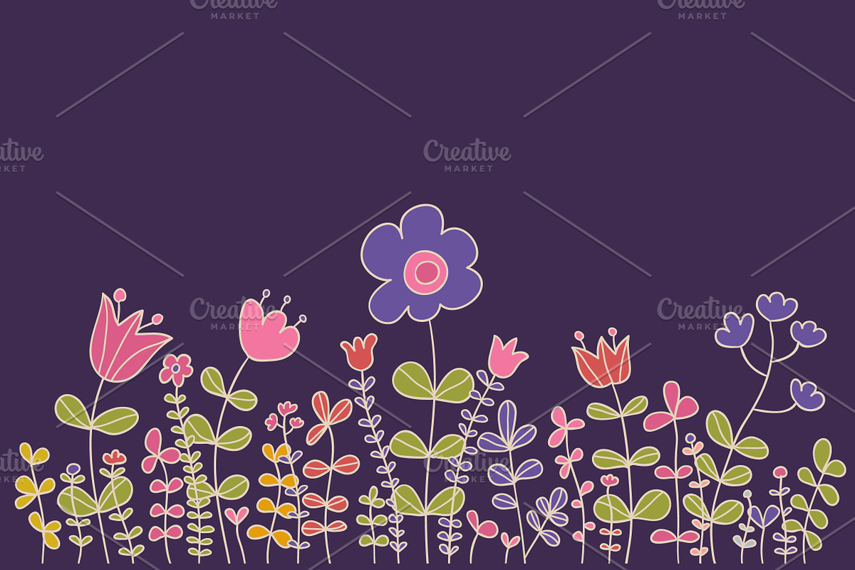 Bee and flowers, an Illustration by BerryCaty (Photo 5 of 14)