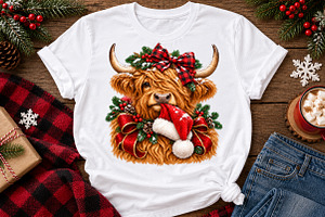 Highland Cow Christmas PNG, a Seasonal Illustration by Watercolor design