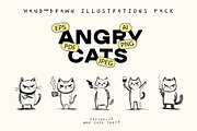 Angry Cats – Hand-Drawn Set, an Illustration by The Layered Art (Thumbnail 1 of 6)