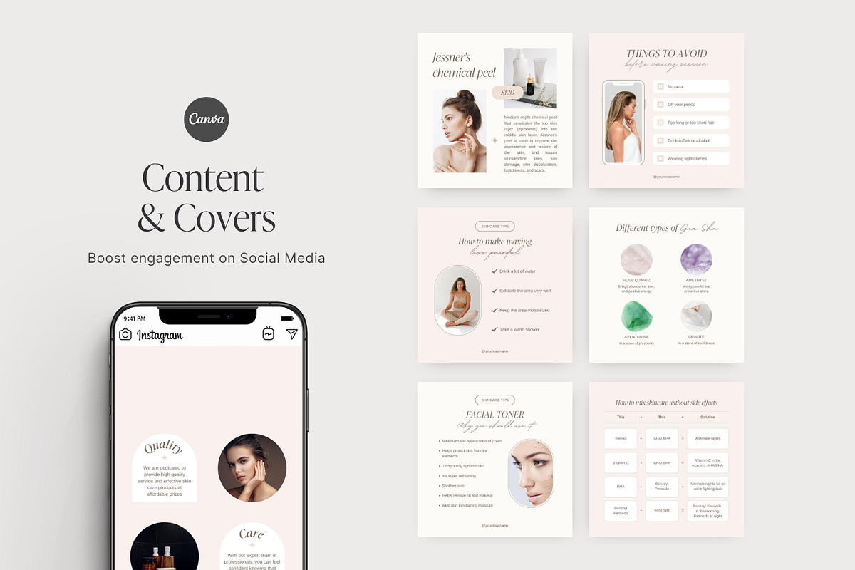 Esthetician Instagram templates, a Social Media Template by LiliesandBerries (Photo 7 of 23)
