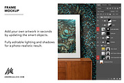 Framed Art Mockup on wood sideboard, a Household Mockup by Andrea Muller (Thumbnail 4 of 6)