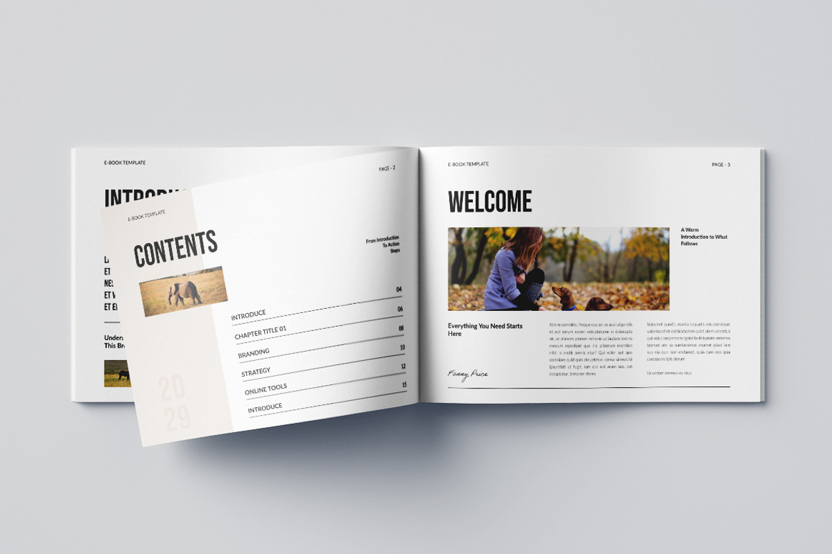 Minimal Ebook Landscape Template, a Brochure Template by Pixelpick (Photo 2 of 9)