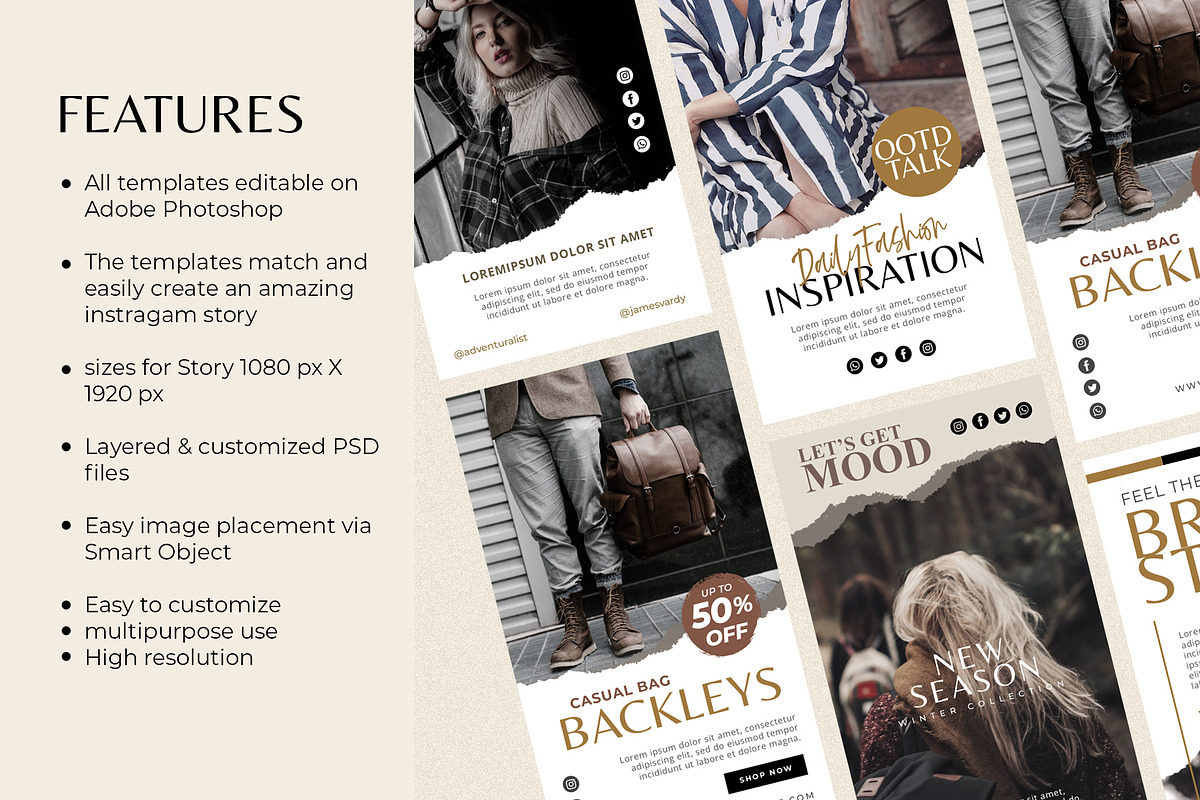 Kylena-Instagram Template Pack, a Social Media Template by Godbless Studio (Photo 3 of 10)