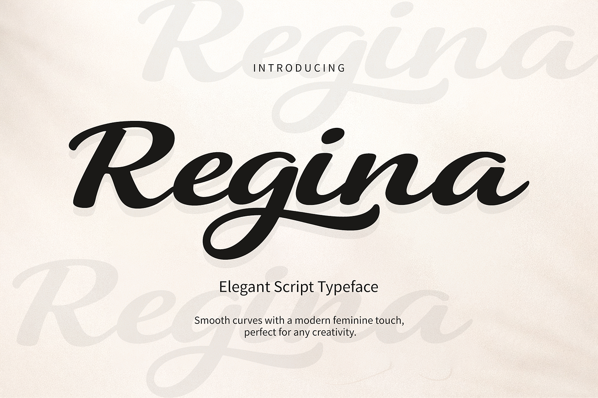 Regina, a Script Font by cocodesign (Photo 1 of 7)