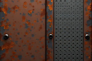 Rusty Perforated Metal Industrial Ve, a Photo by LOGOCREATIVE