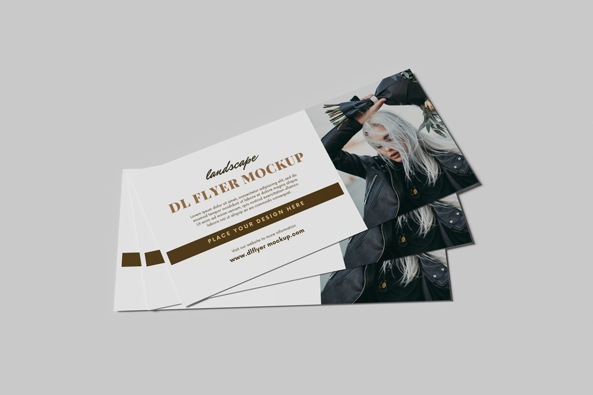 Landscape DL Flyer Brochure Mockup, an Advertising Mockup by GraphicWindow (Photo 4 of 7)