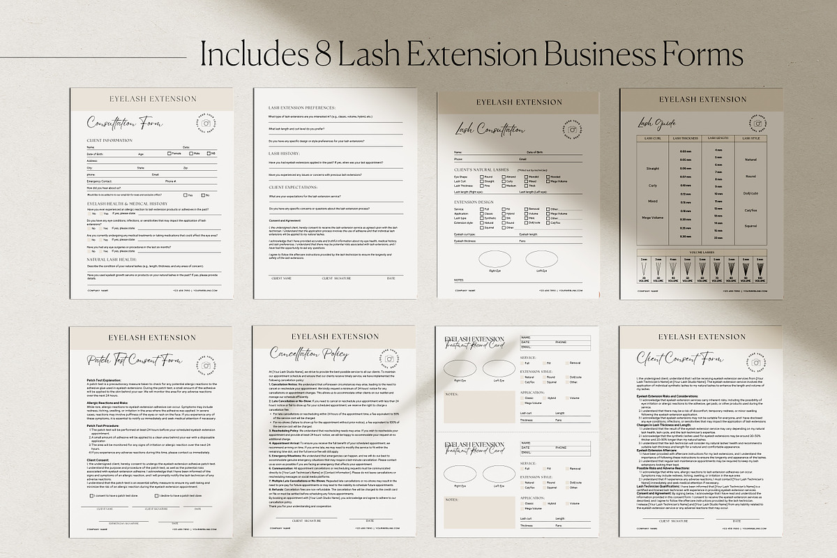Eyelash Extension Business Forms, a Marketing Template by HelloKarla (Photo 2 of 4)