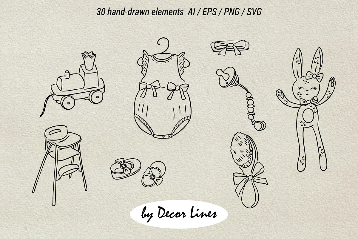 Baby Bows Shower, a Decorative Illustration by Decor Lines (Photo 5 of 16)