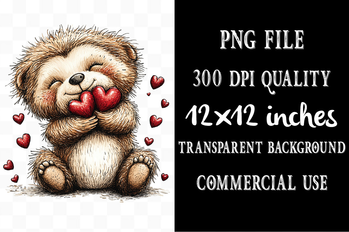 Whimsical Valentine Sloth Clipart, an Illustration by Designking (Photo 4 of 5)