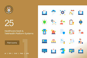 Healthcare SaaS & Telehealth Icons
