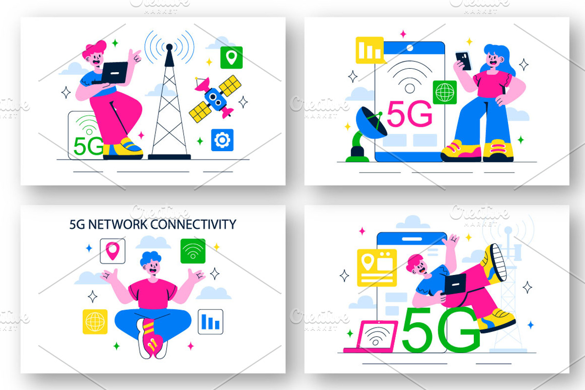 10 5G Network Connectivity, a Technology Illustration by denayunebgt (Photo 3 of 4)