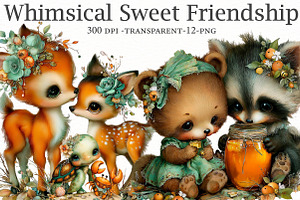 Whimsical Sweet Friendship Clipart, a Seasonal Illustration by Designworld
