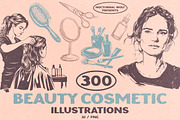 300 Beauty & Cosmetic Illustrations, a Healthcare Illustration by Nocturnal Wolf (Thumbnail 1 of 16)
