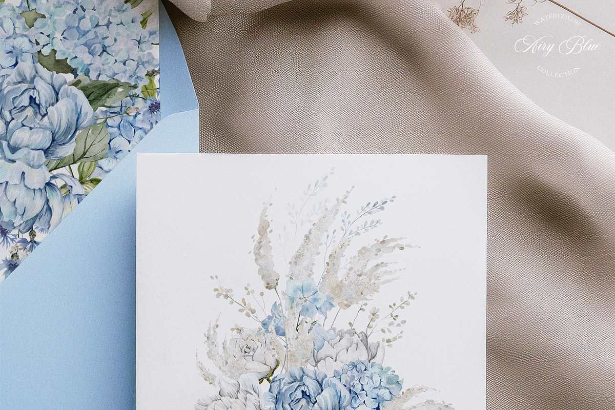 Airy Blue Watercolor Collection, an Object Graphic by Kaleriia (Photo 8 of 13)