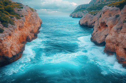Stunning coastline view featuring tu, a Photo by Tanuart