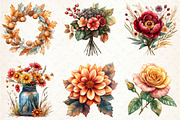 Autumn Bouquets Clipart, an Illustration by Libby Wishes (Thumbnail 4 of 10)
